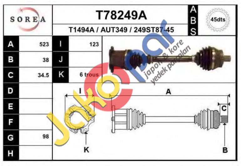 AKS KOMPLE SAĞ -SOL   A4 2,0TDI-BRE-BLB 05-08