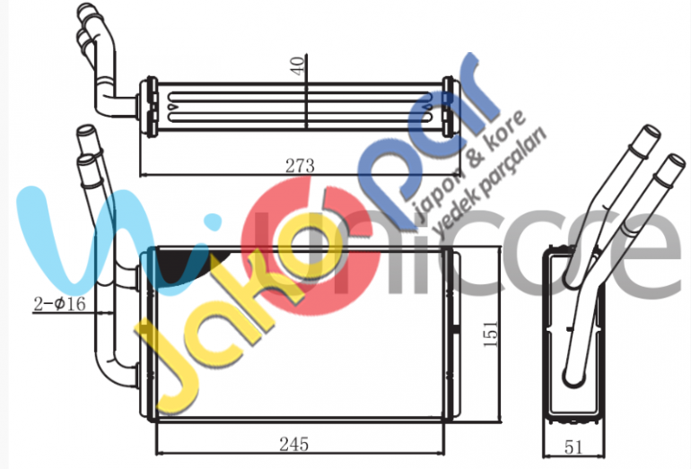 FORD TRANSIT 2000-2007 KALORİFER RADYATÖRÜ (KLİMASIZ)