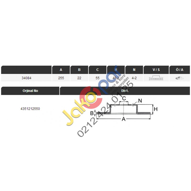 Corolla AE101 1995-2002 Fren Disk